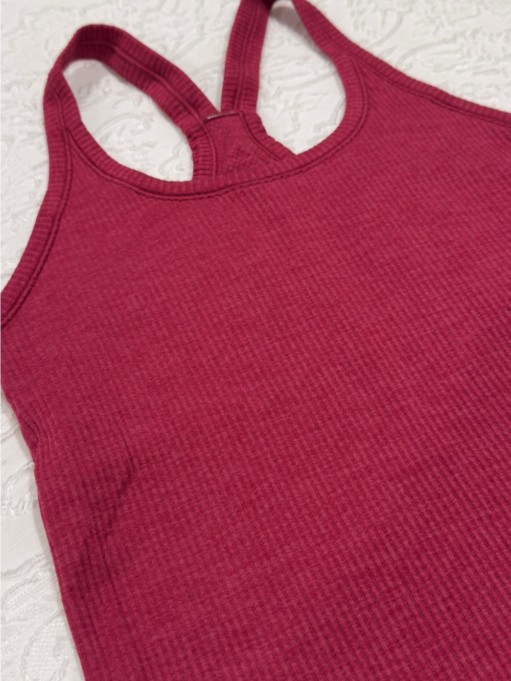 🍋 Lululemon Ebb to Street Racerback Tank Cranberry Heathered Seamless